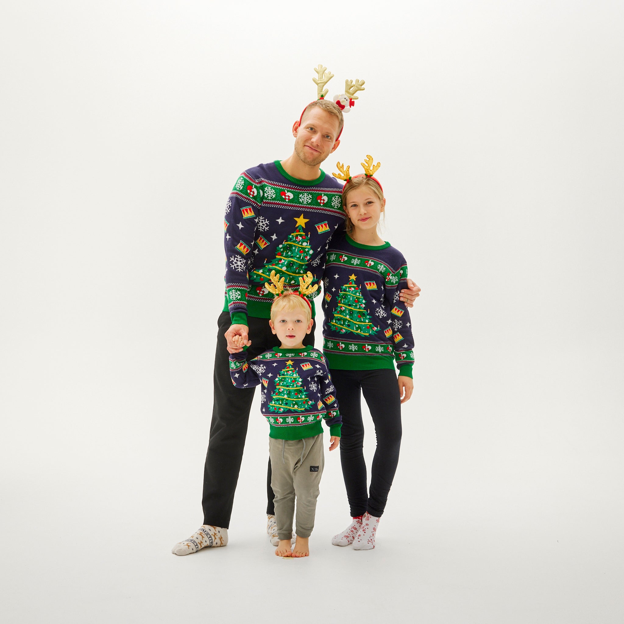 Pull De Noël De L'arbre LED Bleu - Enfants